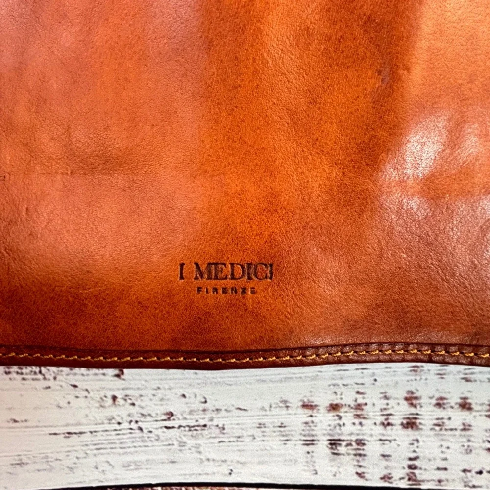 Italian Leather Briefcase Messenger Bag‎ Turnlock Medici Firenze Veg-Tanned